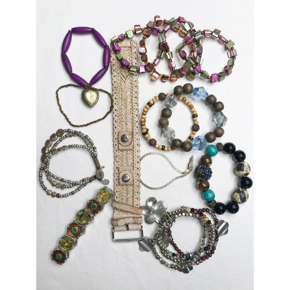 1.36lb Boho Festival Bronze Estate Mix Jewelry Necklace Earring Lot Bundle VTG - Picture 14 of 16